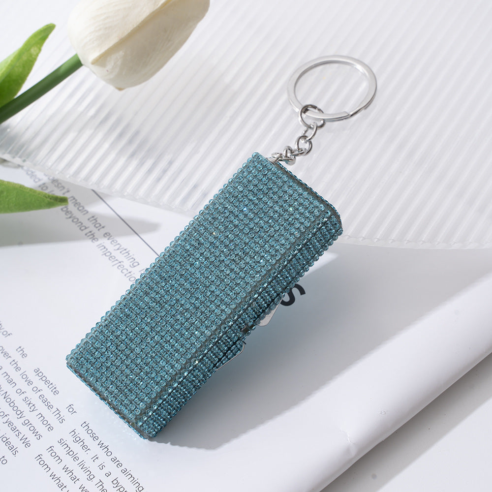 Wholesale Diamond Small Medicine Box Aluminum Alloy Storage Box Keychain